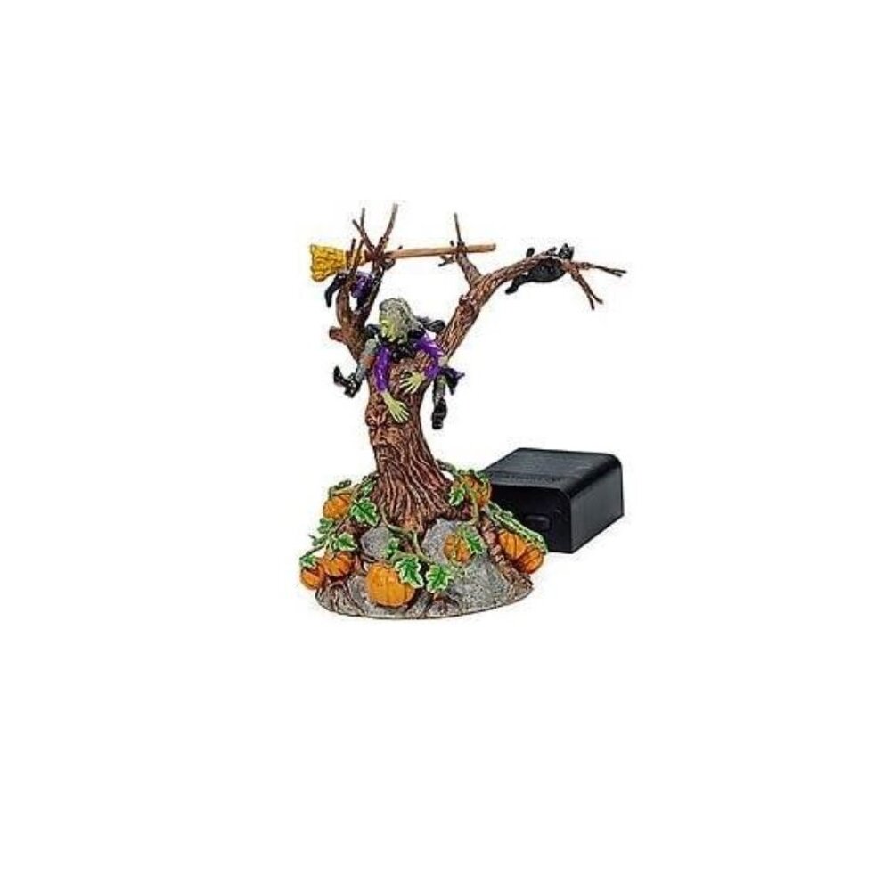 Dept 56 Snow Village Halloween Witch Crash 56-53056 Spinning Head -In Styrofoam - Picture 1 of 6